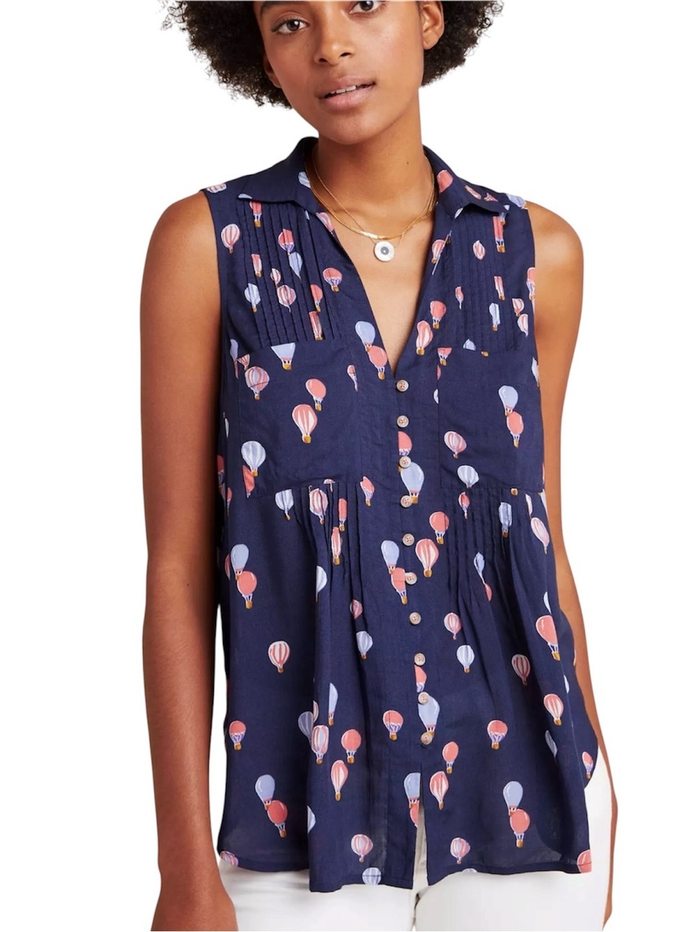 Anthropologie Maeve Whimsical Pintucked Blouse